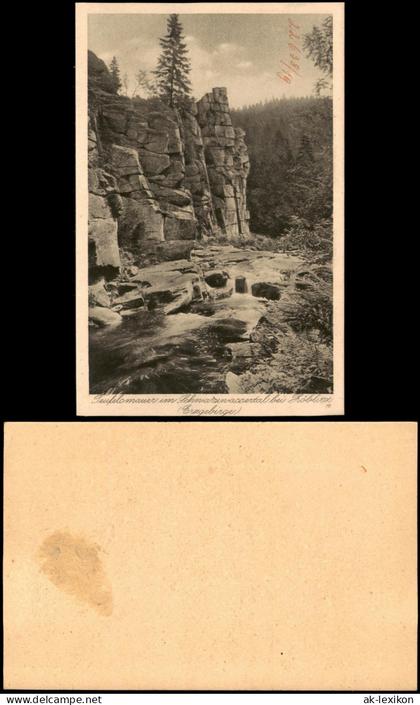 Ansichtskarte Zöblitz Teufelsmauer Schwarzwassertal Erzgebirge 1928