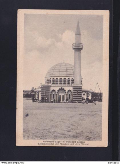 Dt. Reich AK Wünsdorf Zossen Halbmond Lager Moschee 1915