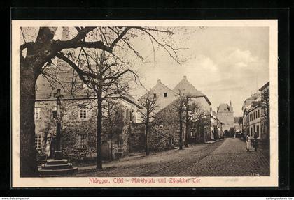 AK Nideggen /Eifel, Marktplatz und Zülpicher Tor