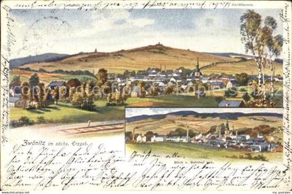 Zwoenitz Panorama Blick vom Bahnhof