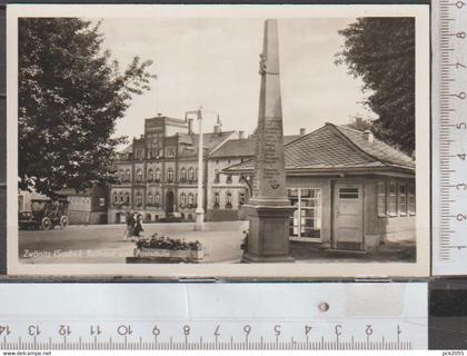 Zwönitz im Erzgebirge Rathaus und Postsäule  nicht gelaufen ( AK 2170 )günstige Versandkosten