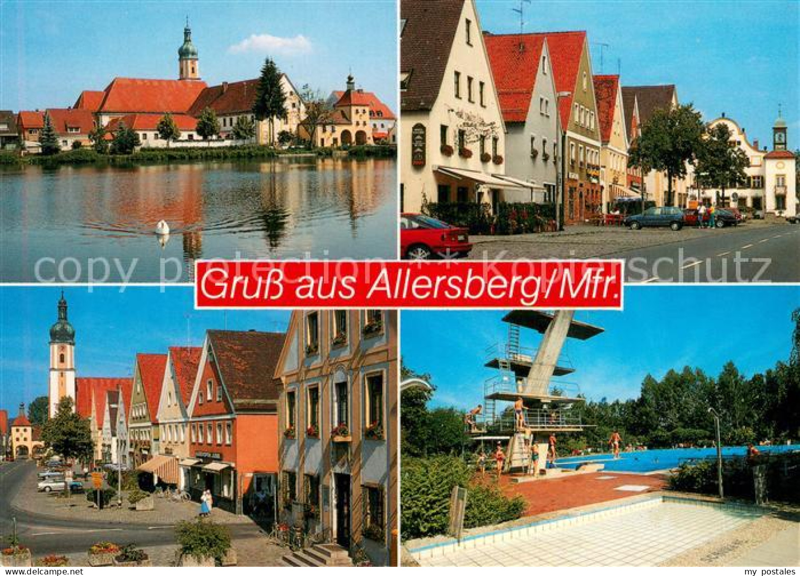 Allersberg Ortsansichten Kirche Freibad