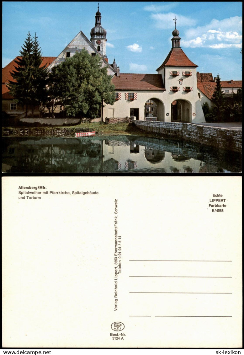 Allersberg Spitalweiher mit Pfarrkirche, Spitalgebäude und Torturm 2000