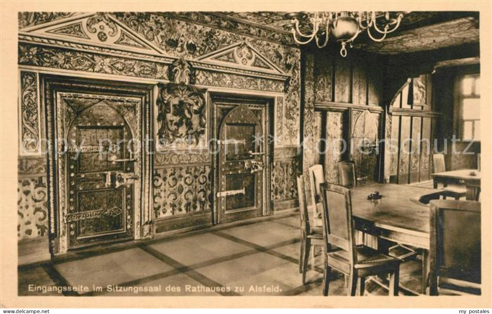 Alsfeld Eingangsseite im Sitzungssaal des Rathauses zu Alsfeld