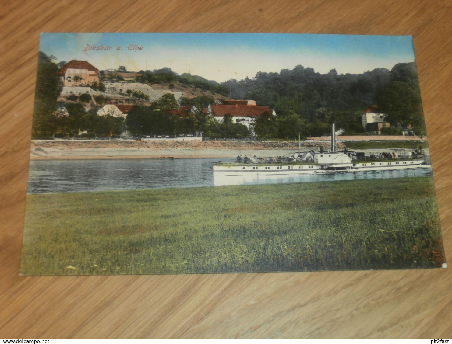 alte AK - Diesbar-Seußlitz , ca. 1910 , Dampfer , Nünchritz  !!!