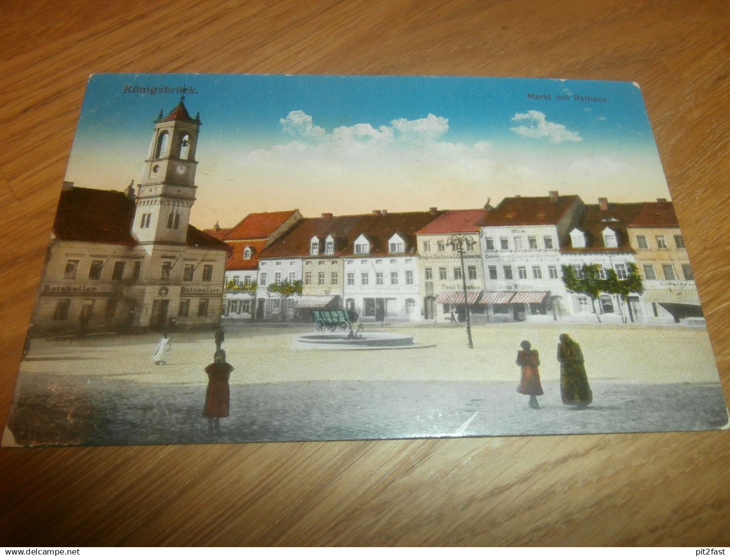 alte AK - Königsbrück , 1917 , Markt mit Rathaus , Ansichtskarte !!