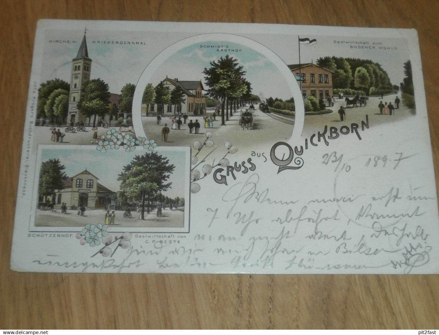 alte AK - Quickborn , 1897 !!!  Litho , Ansichtskarte !!