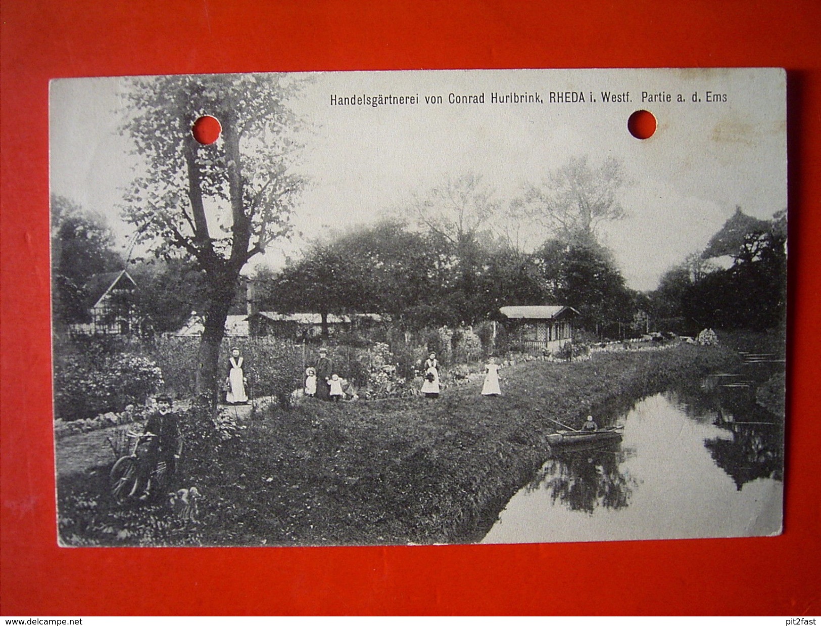 alte AK Rheda-Wiedenbrück , Rheda , gelaufen 1910 , Gärtnerei Hurlbrink , nach Spenge , Johannes Weber !!!