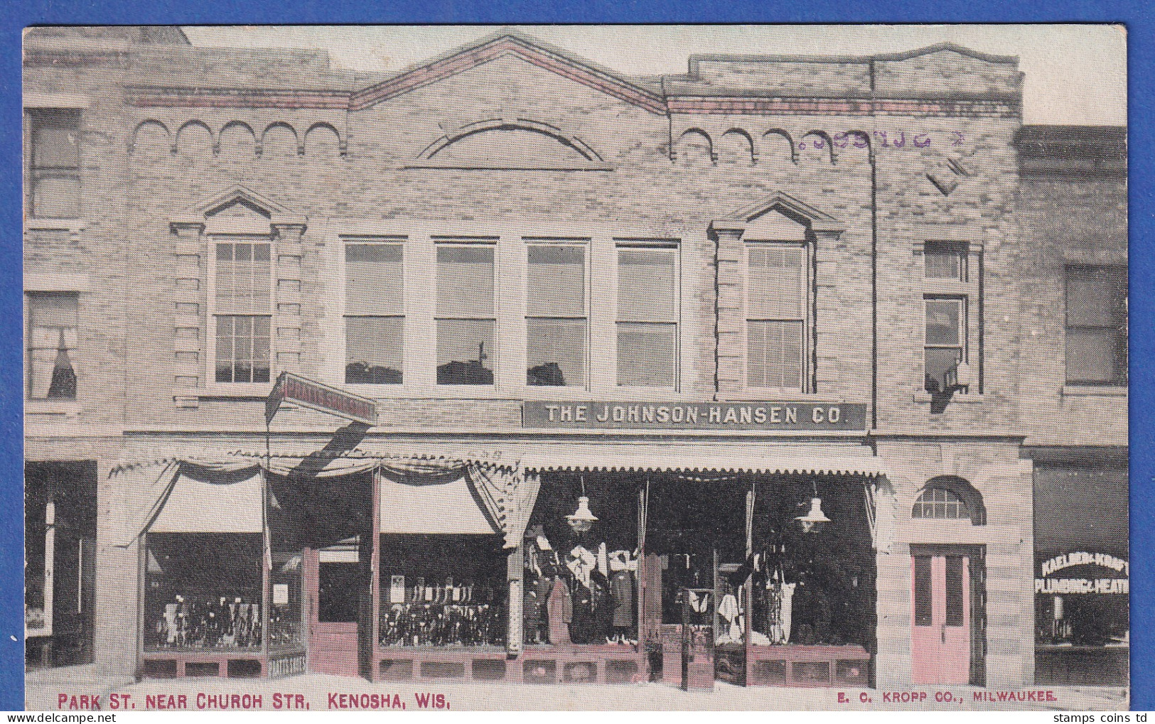 Alte AK USA Park Street near Church Street, Kenosha, Wisconsin, gel. 1910