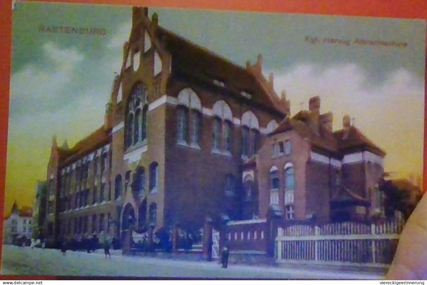 ! alte Ansichtskarte aus Rastenburg in Ostpreußen, königliche Herzog Albrechtschule