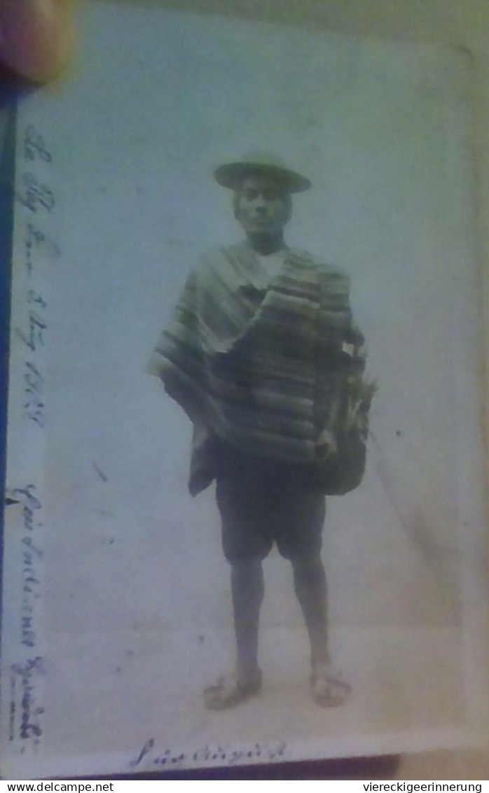 ! alte Foto Ansichtskarte aus Bolivien, Bolivia, La Paz, 1909, photo, Indio, Südamerika