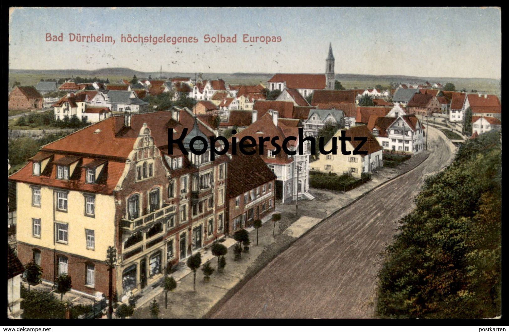 ALTE POSTKARTE BAD DÜRRHEIM HÖCHSTGELEGENES SOLBAD EUROPAS 1929 Villen Schwarzwald cpa postcard AK Ansichtskarte