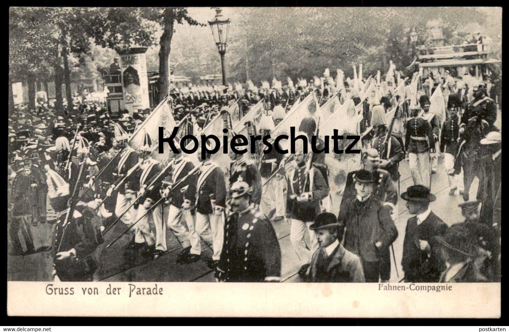 ALTE POSTKARTE BERLIN GRUSS VON DER PARADE FAHNEN-COMPAGNIE Militär military Soldaten postcard Ansichtskarte AK cpa