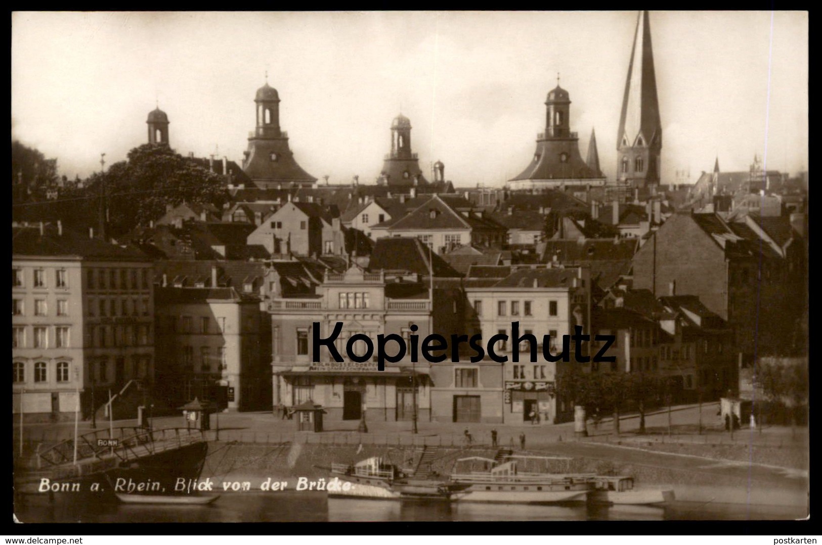 ALTE POSTKARTE BONN BLICK VON DER BRÜCKE KÖLN DÜSSELDORFER RHEIN DAMPFSCHIFFAHRT AK Ansichtskarte postcard cpa photo