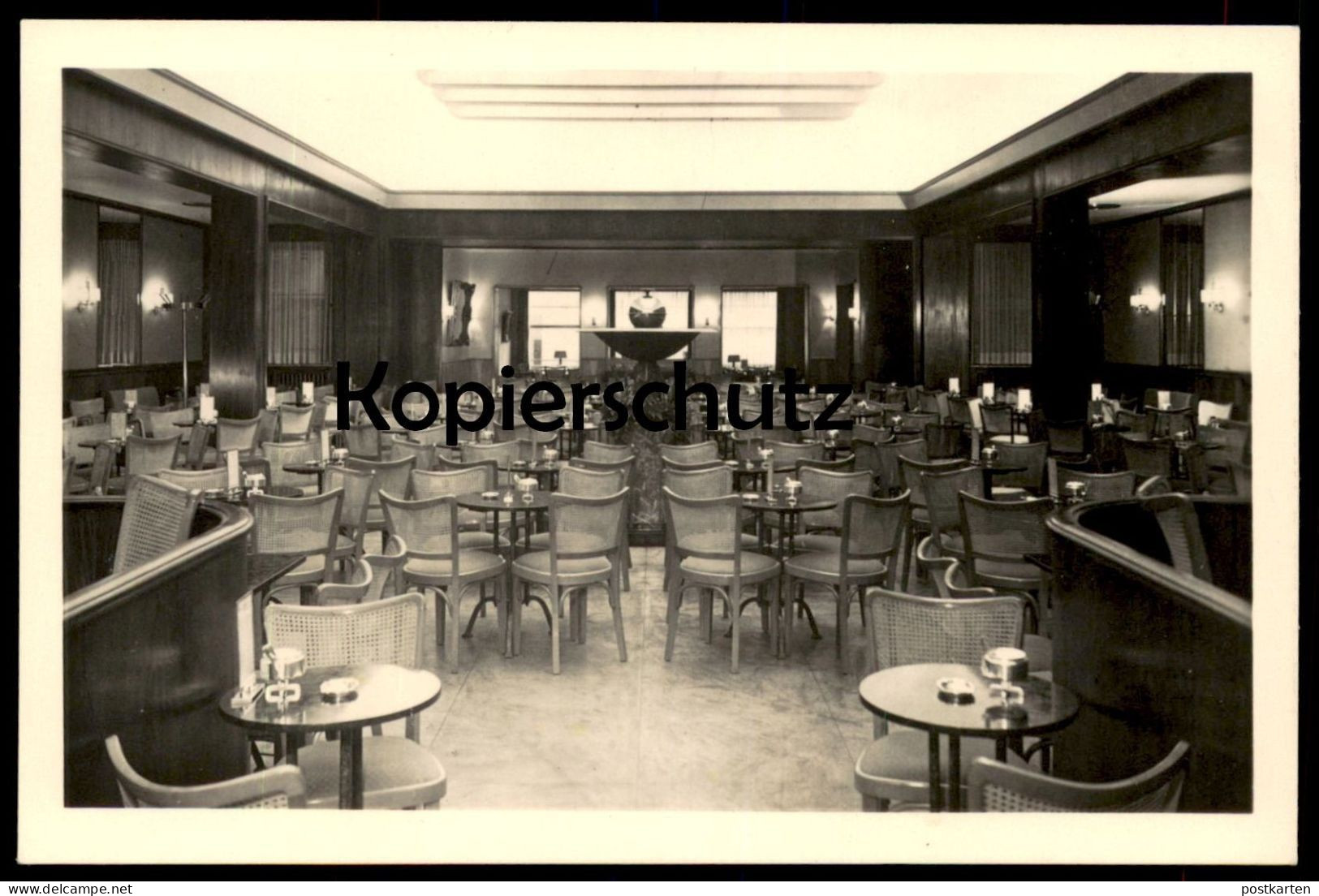 ALTE POSTKARTE CAFÉ HEMESATH DÜSSELDORF KÖNIGSALLEE Brunnen fontaine fountain cpa postcard AK Ansichtskarte