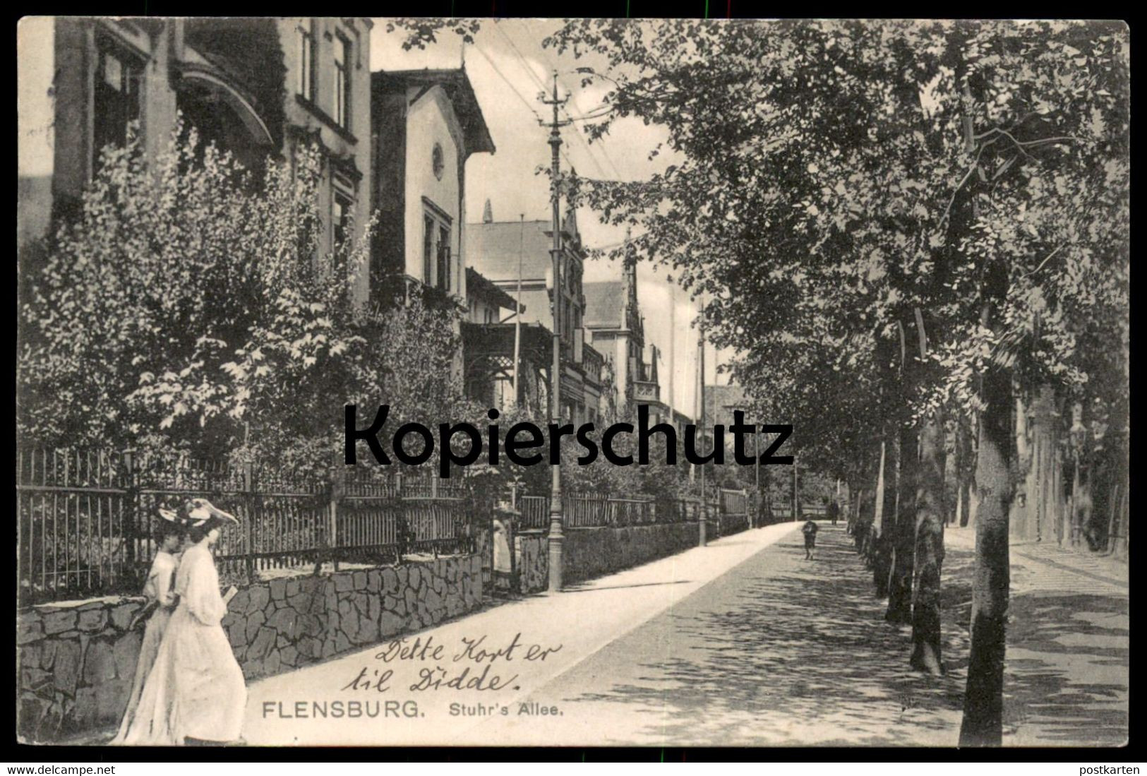ALTE POSTKARTE FLENSBURG STUHR'S ALLEE Stuhrsallee Stuhr Hut hat chapeau women femme cpa postcard AK Ansichtskarte