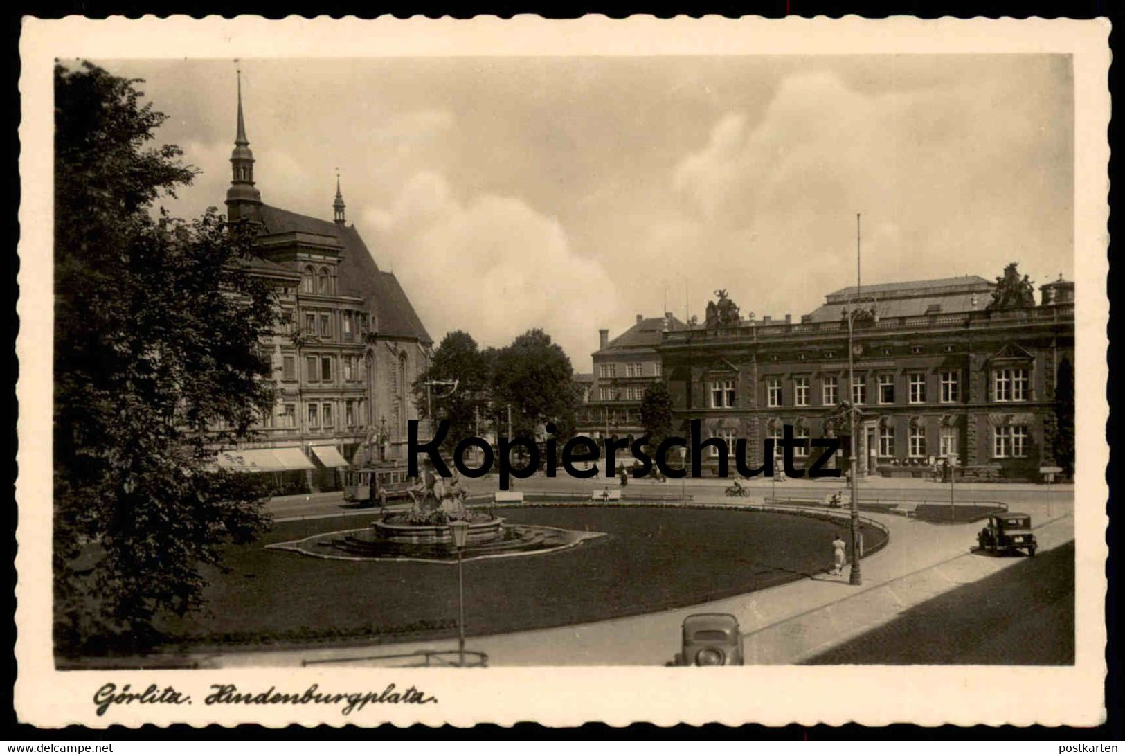 ALTE POSTKARTE GÖRLITZ HINDENBURGPLATZ Zgorzelec Strassenbahn tram tramway cpa Ansichtskarte postcard Hindenburg-Platz