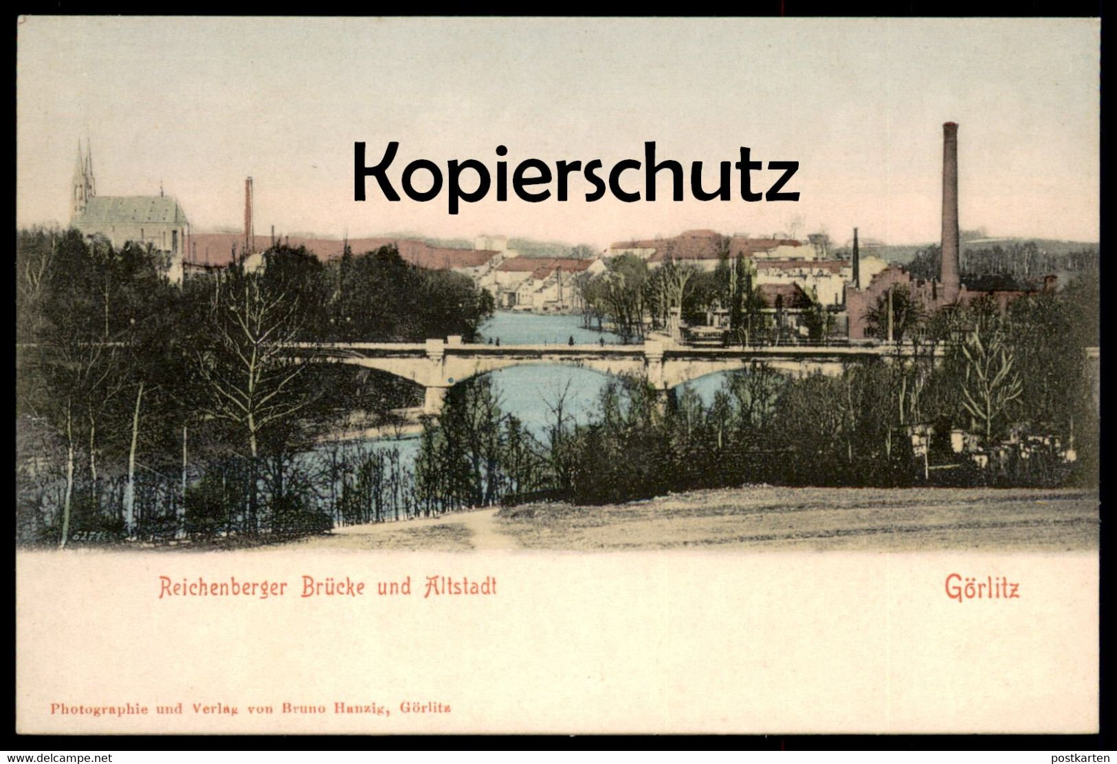 ALTE POSTKARTE GÖRLITZ REICHENBERGER BRÜCKE UND ALTSTADT ZGORZELEC Ansichtskarte cpa postcard AK