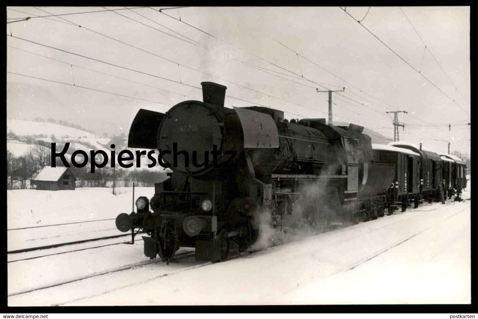 ALTE POSTKARTE GRÖBMING DAMPFLOK 52.798 ÖBB MIT HILFSZUG STEIERMARK SCHNEE Österreich Austria Ansichtskarte cpa postcard