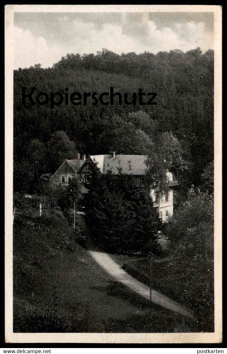 ALTE POSTKARTE GRUSS AUS DER MARGARETENMÜHLE Roßwein Rechteckstempel Posthilfsstelle Haßlau über Döbeln Margarethenmühle