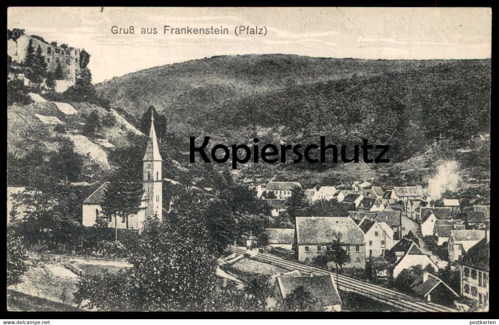 ALTE POSTKARTE GRUSS AUS FRANKENSTEIN PFALZ Bahn railway Enkenbach-Alsenborn cpa AK Ansichtskarte postcard