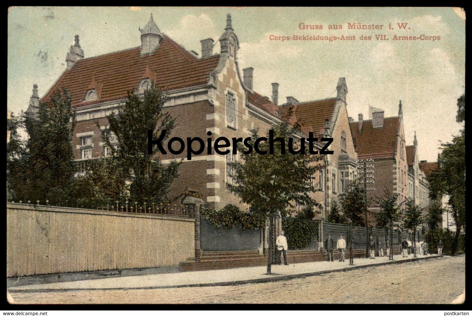 ALTE POSTKARTE GRUSS AUS MÜNSTER i. W. CORPS-BEKLEIDUNGS-AMT DES VII. ARMEE-CORPS Bekleidungsamt Ansichtskarte AK cpa