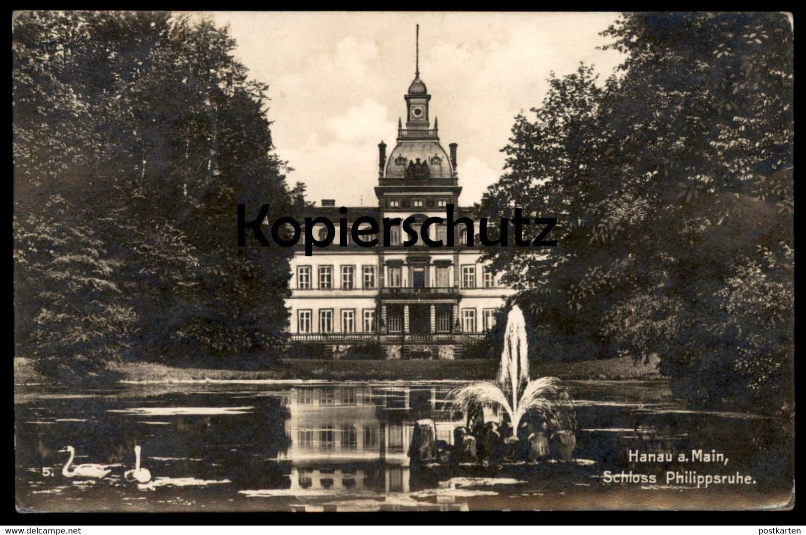 ALTE POSTKARTE HANAU AM MAIN SCHLOSS PHILIPPSRUHE 1929 SPRINGBRUNNEN Brunnen castle chateau cpa Ansichtskarte postcard