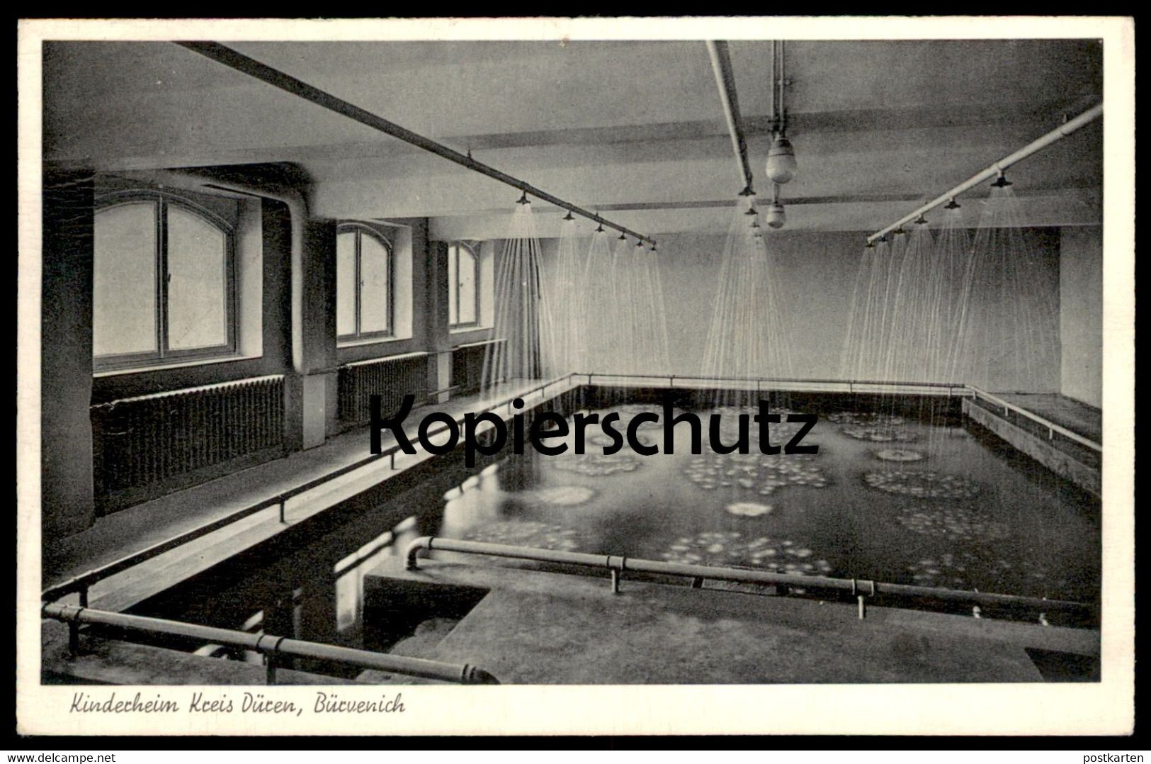 ALTE POSTKARTE KINDERHEIM KREIS DÜREN BÜRVENICH Zülpich Schwimmbad Swimming Pool Piscine Ansichtskarte AK cpa postcard