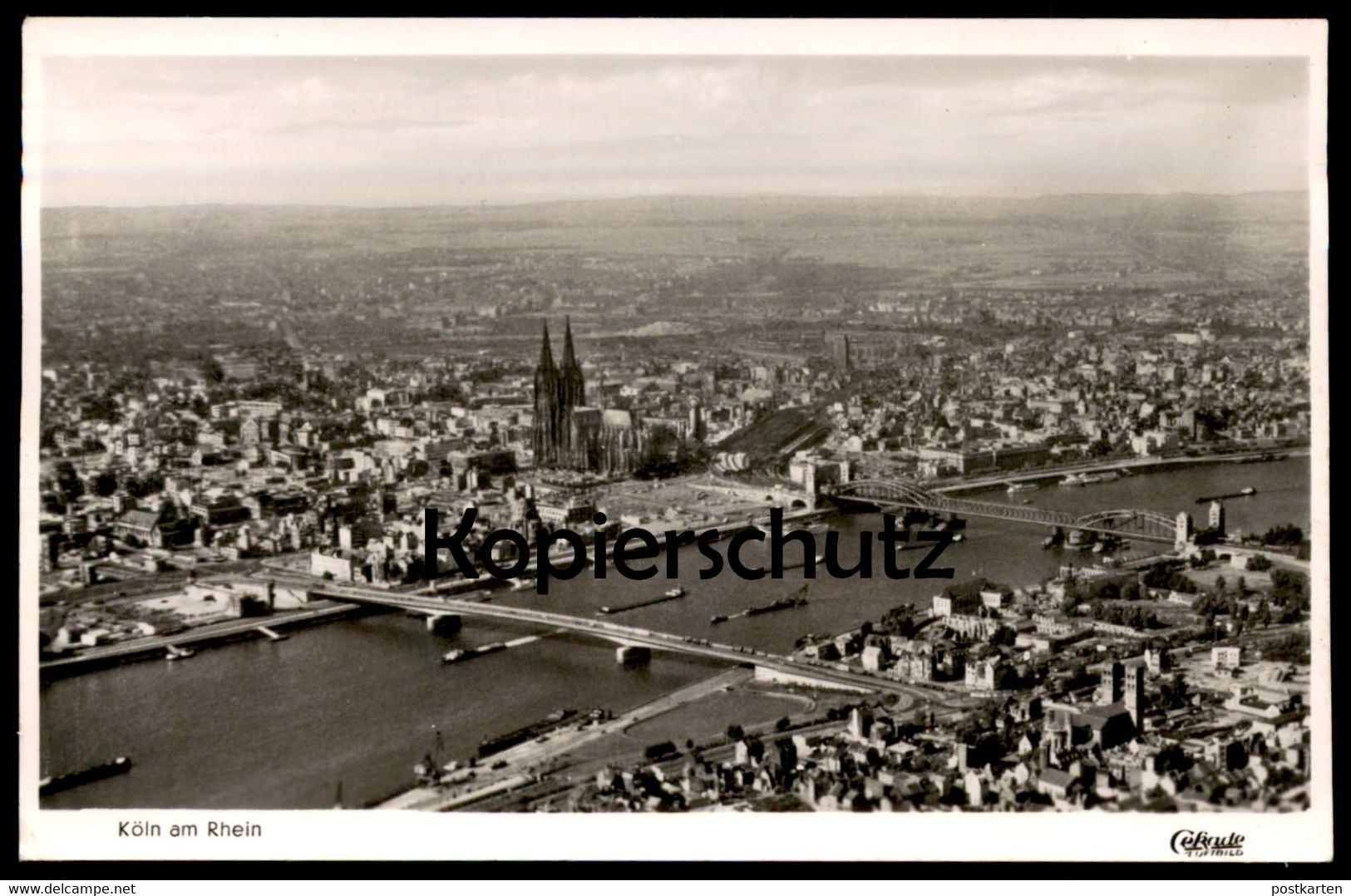 ALTE POSTKARTE KÖLN AM RHEIN LUFTBILD PANORAMA Fliegeraufnahme Luftaufnahme Bahnhof station gare Ansichtskarte postcard