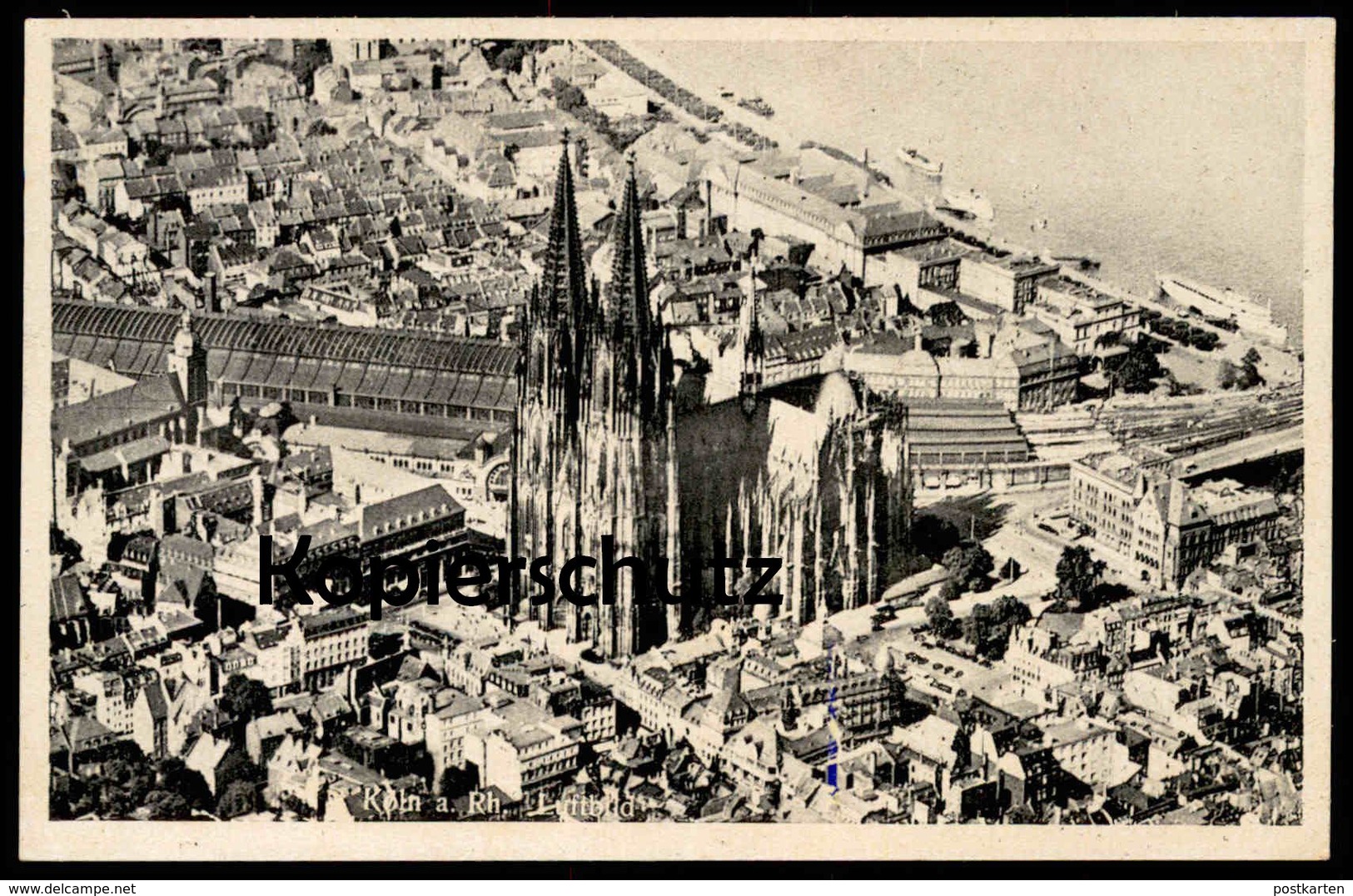 ALTE POSTKARTE KÖLN FLIEGERAUFNAHME BESCHRIEBEN 1943 Luftbild Kölner Dom Cöln Ansichtskarte AK cpa postcard