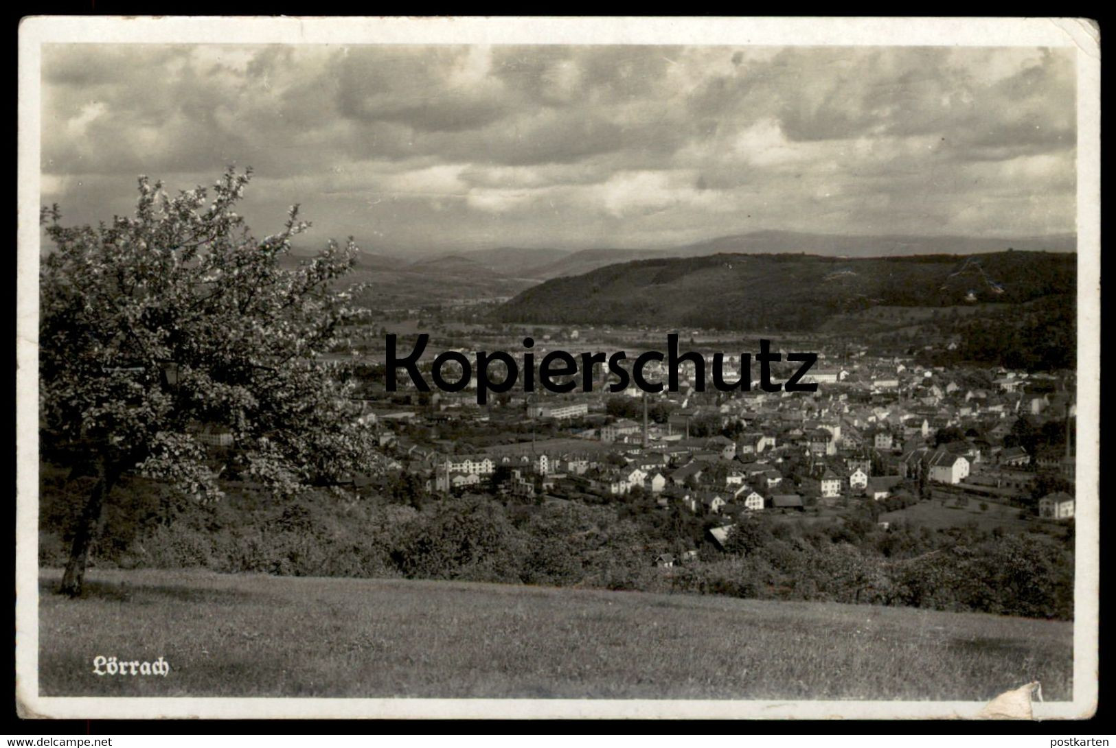 ALTE POSTKARTE LÖRRACH PANORAMA 1940 Gesamtansicht Totalansicht Feldpost Baden-Württemberg Ansichtskarte AK cpa postcard