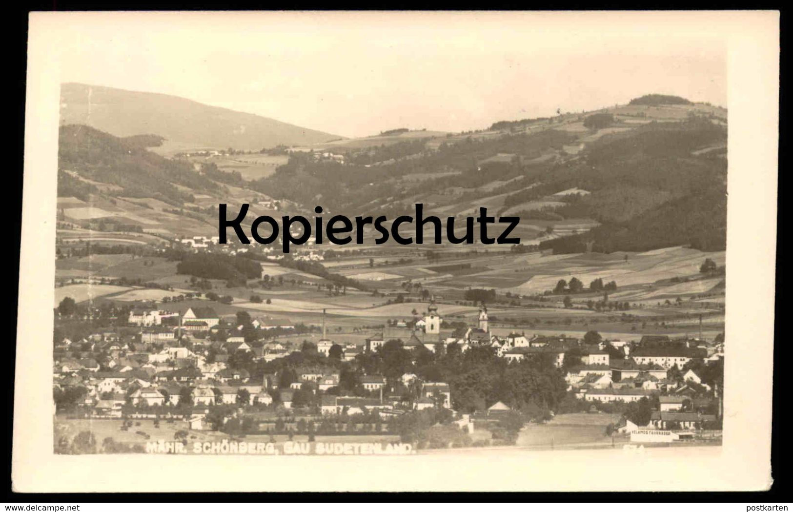 ALTE POSTKARTE MÄHRISCH SCHÖNBERG GAU SUDETENLAND PANORAMA SUDETEN Sumperk Mähren Ceska Ansichtskarte AK cpa postcard