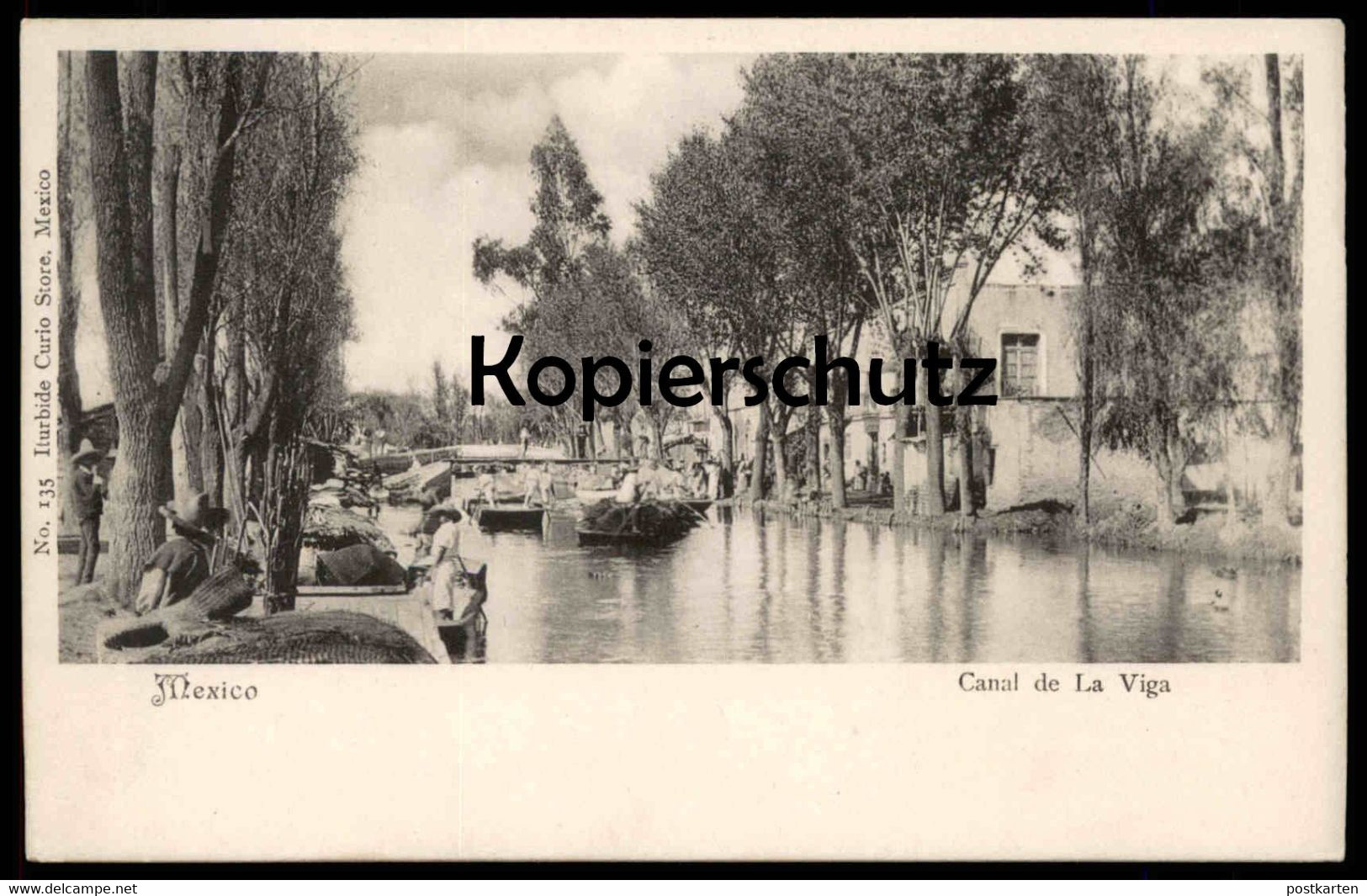 ALTE POSTKARTE MEXICO CANAL DE LA VIGA cargo ship boat Boot bateau Schiff Mexiko Kanal Ansichtskarte AK postcard cpa