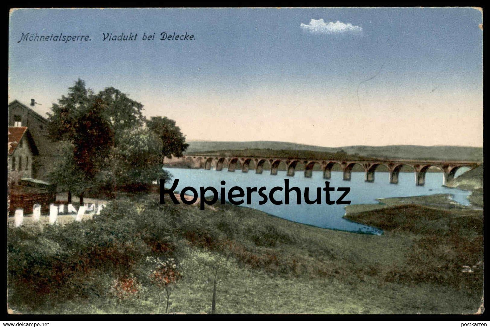 ALTE POSTKARTE MÖHNETALSPERRE VIADUKT BEI DELECKE MÖHNESEE Talsperre barrage Ansichtskarte AK cpa postcard