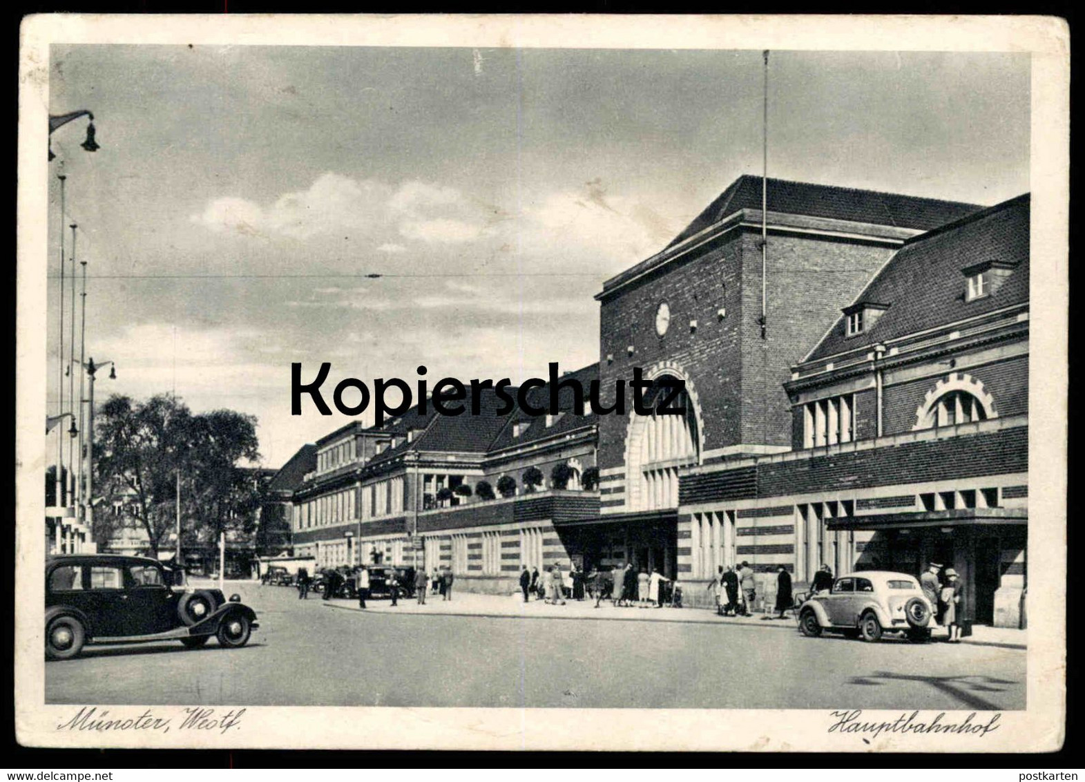 ALTE POSTKARTE MÜNSTER WESTFALEN HAUPTBAHNHOF OLDTIMER station gare Bahnhof cpa AK Ansichtskarte postcard