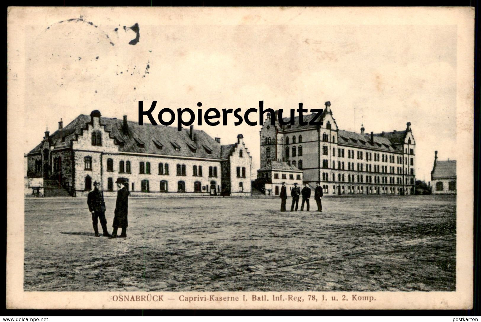 ALTE POSTKARTE OSNABRÜCK CAPRIVI-KAERNE I. BATL. INF. REG. 78 barracks casern caserne uniform Ansichtskarte cpa postcard
