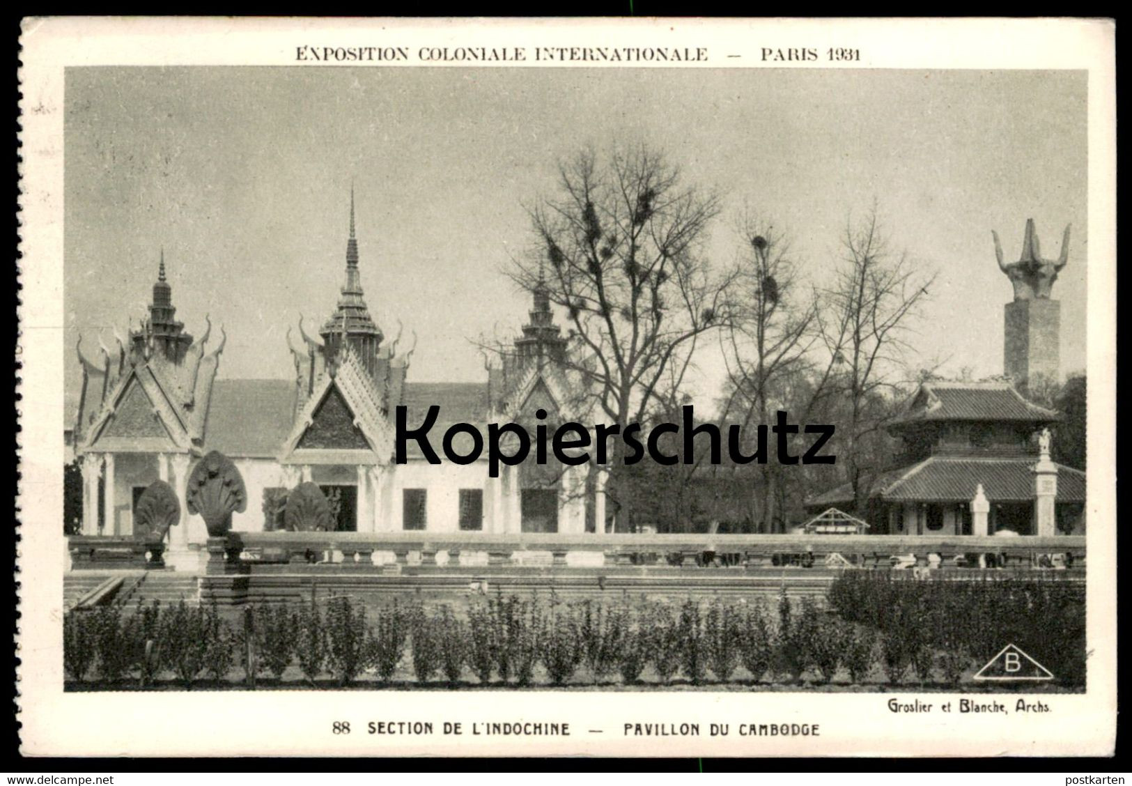 ALTE POSTKARTE PARIS 1931 EXIBITION COLONIALE PAVILLON DU CAMBODGE cambodia Kambodscha Ansichtskarte AK postcard cpa