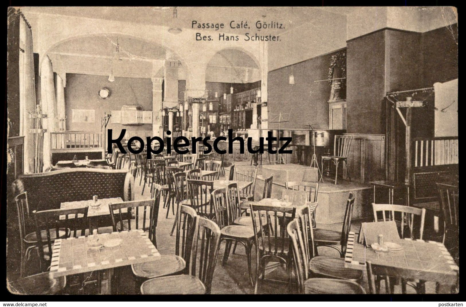 ALTE POSTKARTE PASSAGE CAFÉ GÖRLITZ BES. HANS SCHUSTER Zgorzelec postcard Ansichtskarte AK cpa