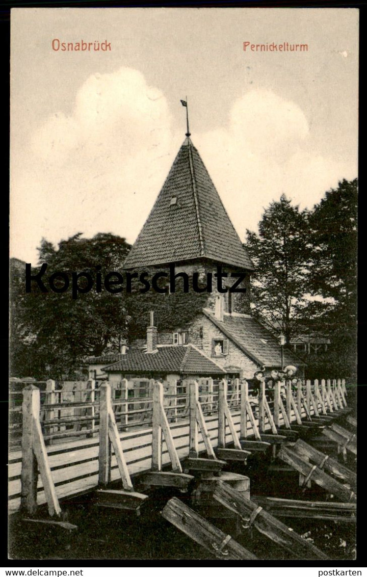 ALTE POSTKARTE PERNICKELTURM OSNABRÜCK 1913 Kinder enfants children Turm tower tour Ansichtskarte AK cpa postcard
