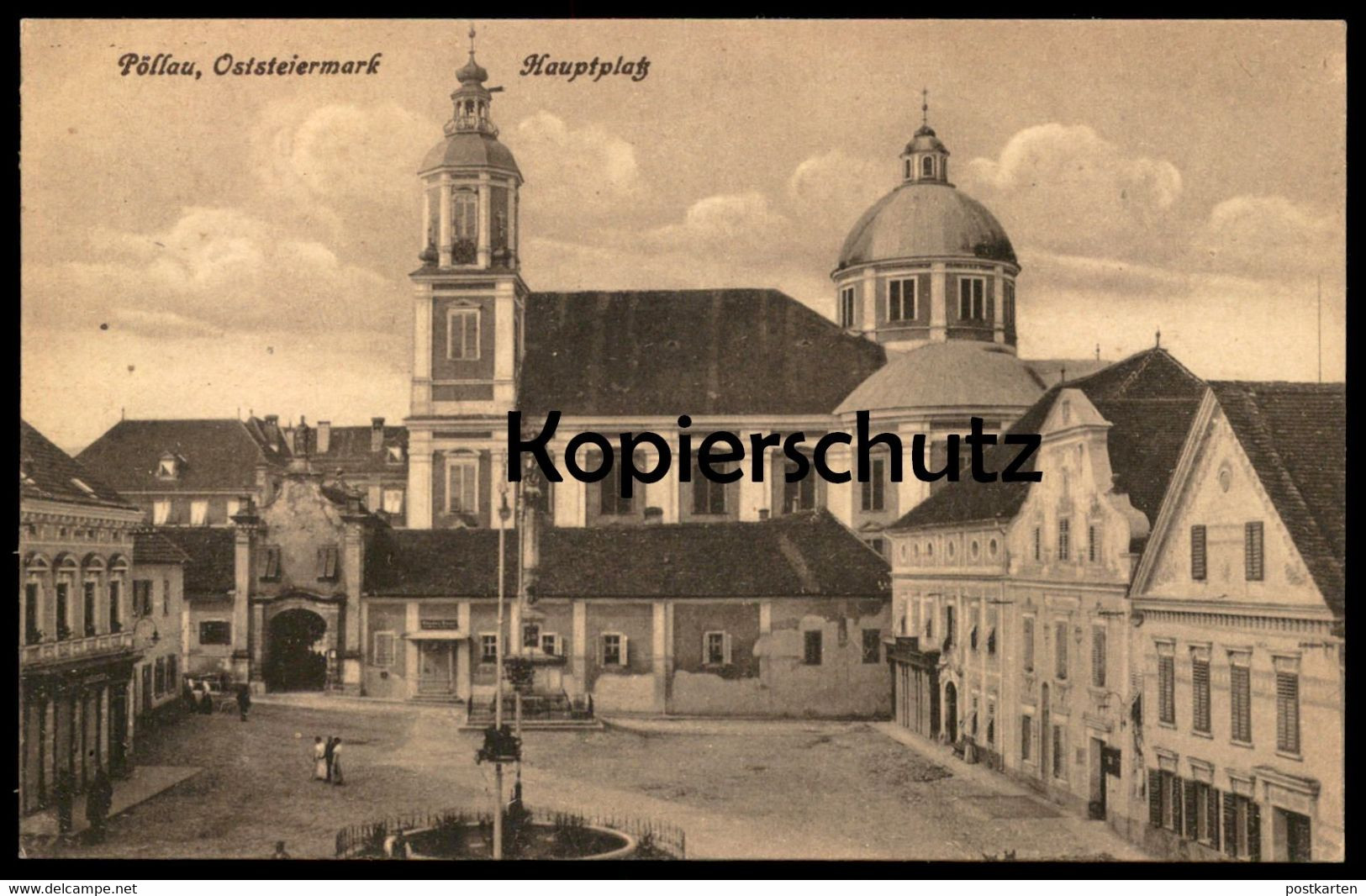 ALTE POSTKARTE PÖLLAU OSTSTEIERMARK HAUPTPLATZ Steiermark Österreich postcard AK Ansichtskarte