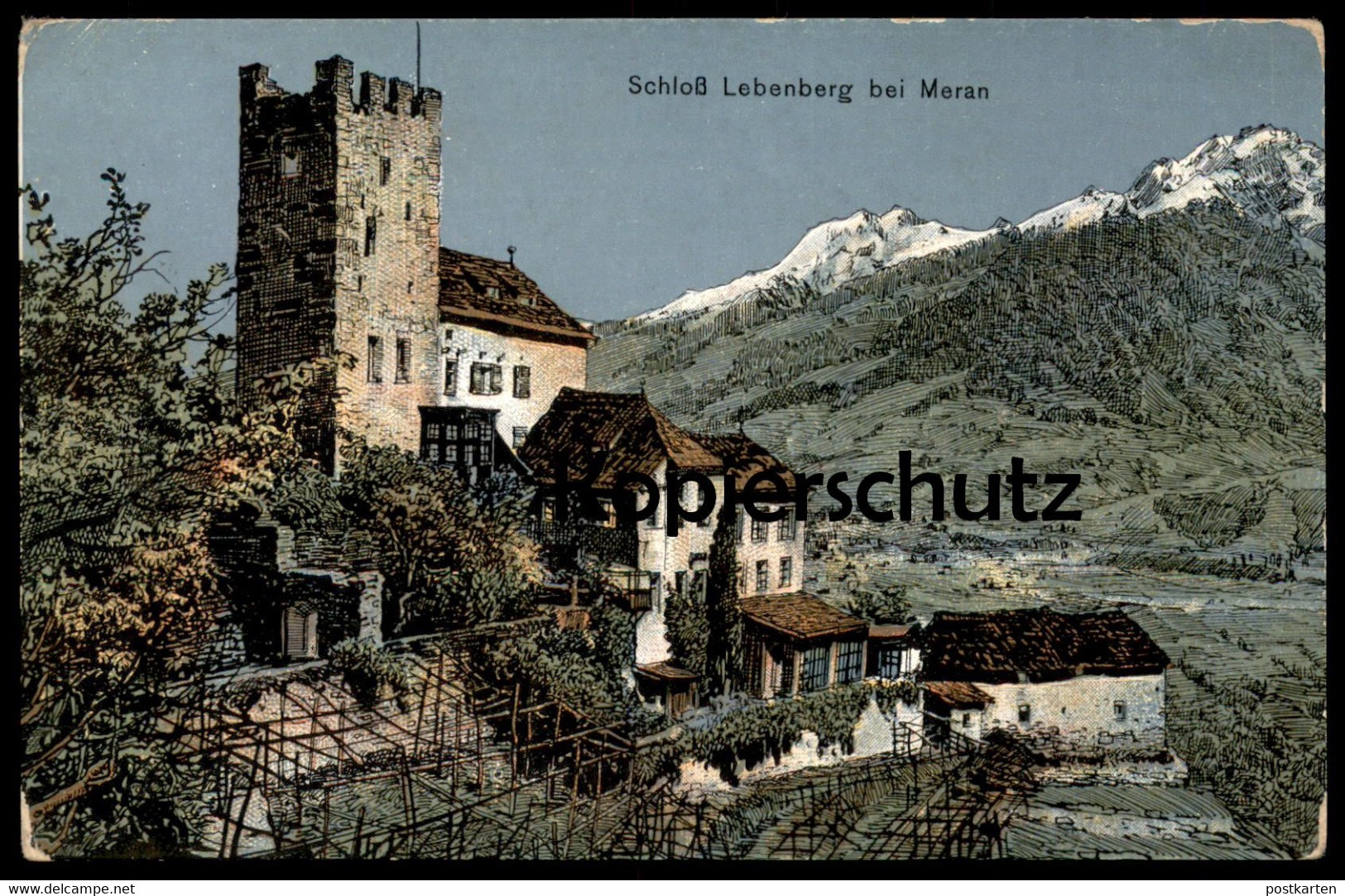 ALTE POSTKARTE SCHLOSS LEBENBERG BEI MERAN Merano Tscherms Monteleone Löwenberg castle chateau Ansichtskarte AK postcard
