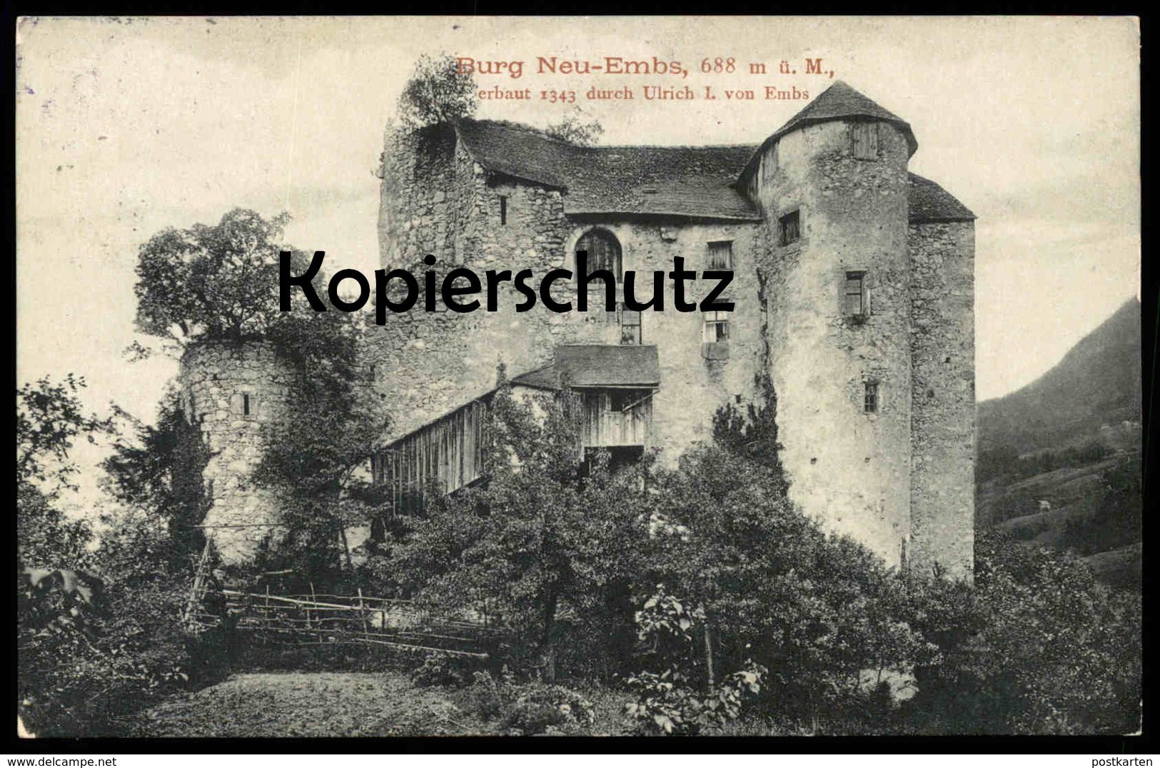 ALTE POSTKARTE SCHLOSS NEU-EMBS NEU-EMS NEUEMS GLOPPER HOHENEMS VORARLBERG chateau castle Ansichtskarte cpa AK postcard