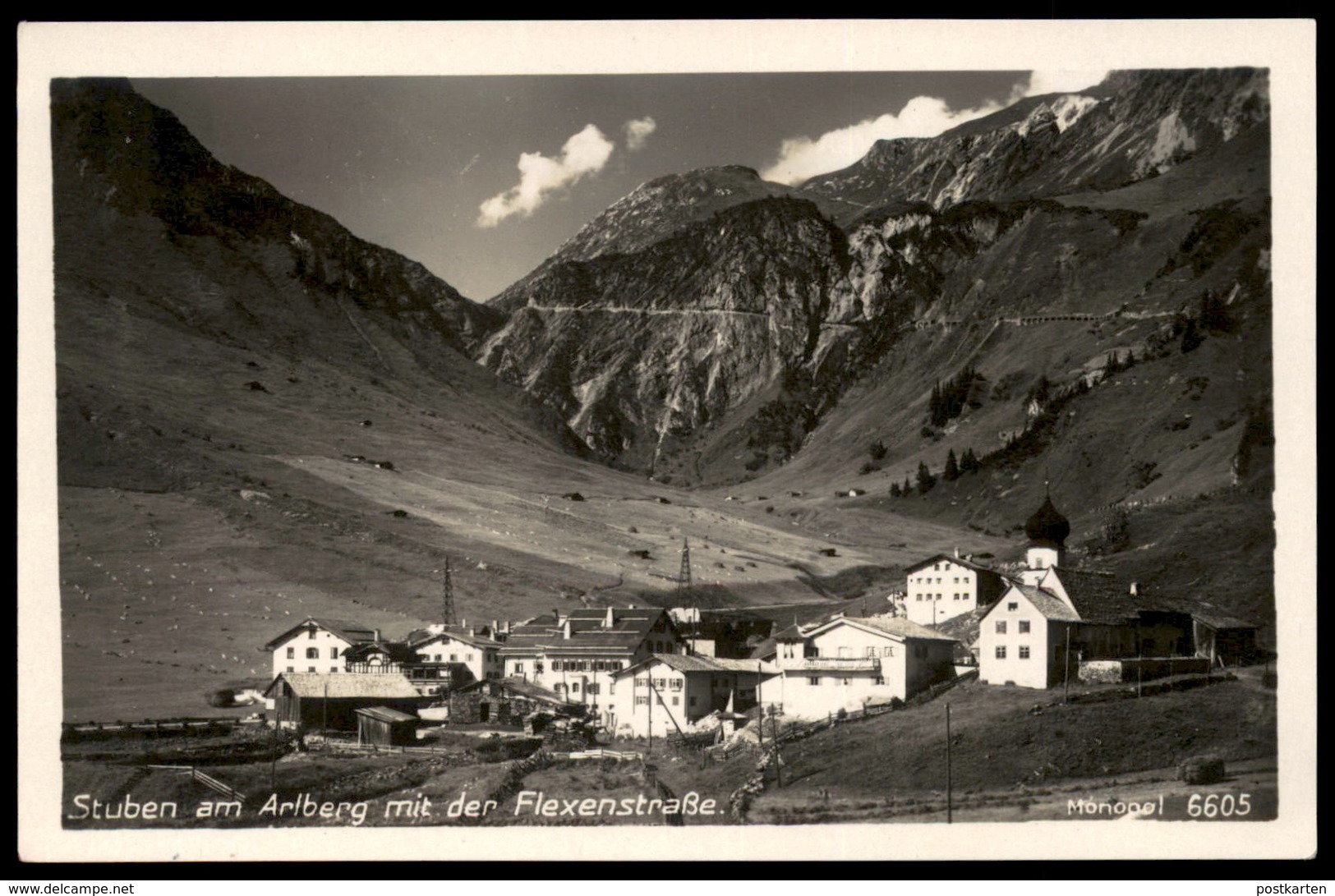 ALTE POSTKARTE STUBEN AM ARLBERG MIT DER FLEXENSTRASSE Klösterle Kloesterle Austria Autriche cpa postcard Ansichtskarte