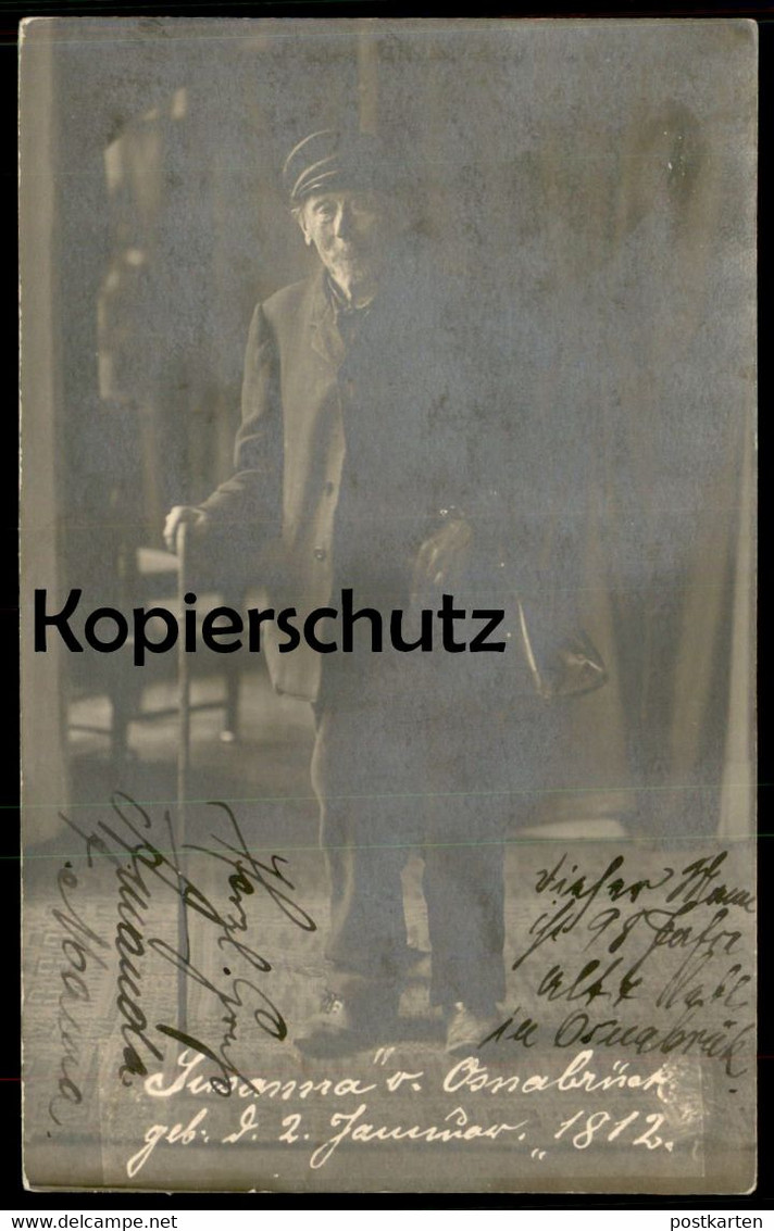 ALTE POSTKARTE SUSANNA VON OSNABRÜCK GEB. 02.01.1812 ÄLTESTER MANN HANDTASCHE old man cpa AK Ansichtskarte postcard