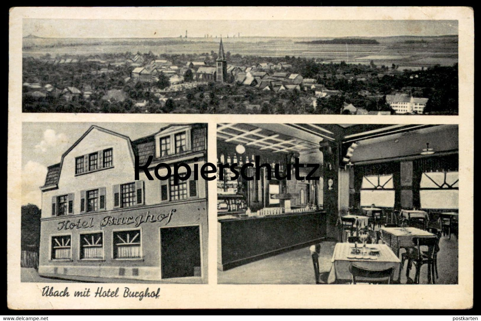 ALTE POSTKARTE ÜBACH PALENBERG MIT HOTEL BURGHOF 1943 TELEFON AMT GEILENKIRCHEN Ansichtskarte AK cpa postcard