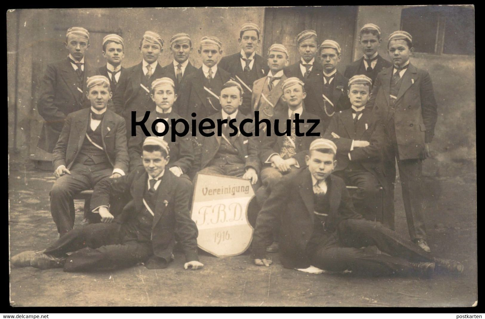ALTE POSTKARTE VEREINIGUNG FIDELE BRÜDER DÖBELN 1916 F. B. D. Studenten Studentika Studentica cpa postcard Ansichtskarte