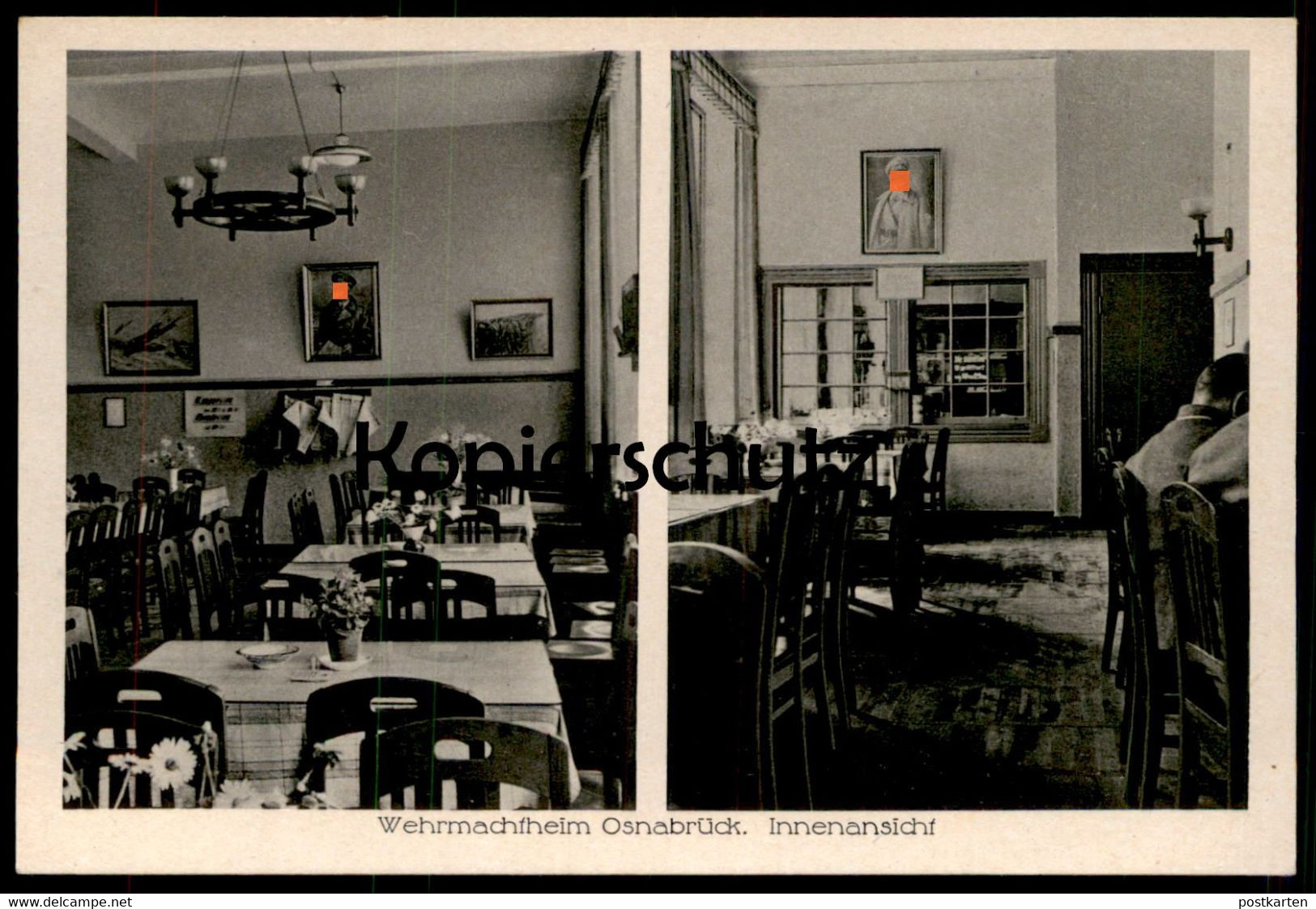 ALTE POSTKARTE WEHRMACHTHEIM OSNABRÜCK INNENANSICHT Wehrmacht Soldaten cpa postcard AK Ansichtskarte
