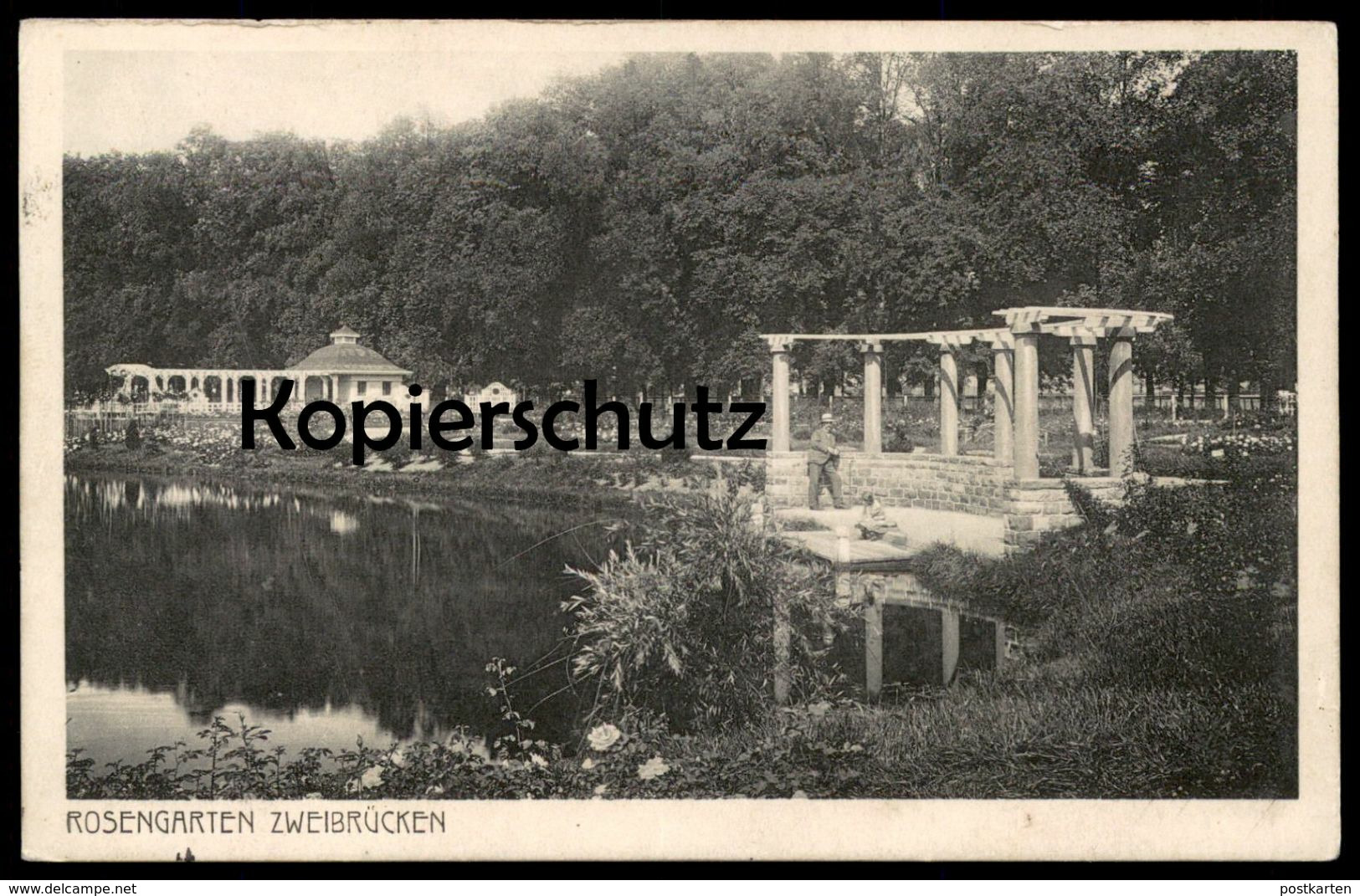 ALTE POSTKARTE ZWEIBRÜCKEN ROSENGARTEN DEUX-PONTS Garten garden Park Rose Rosen Roses Botany cpa postcard Ansichtskarte