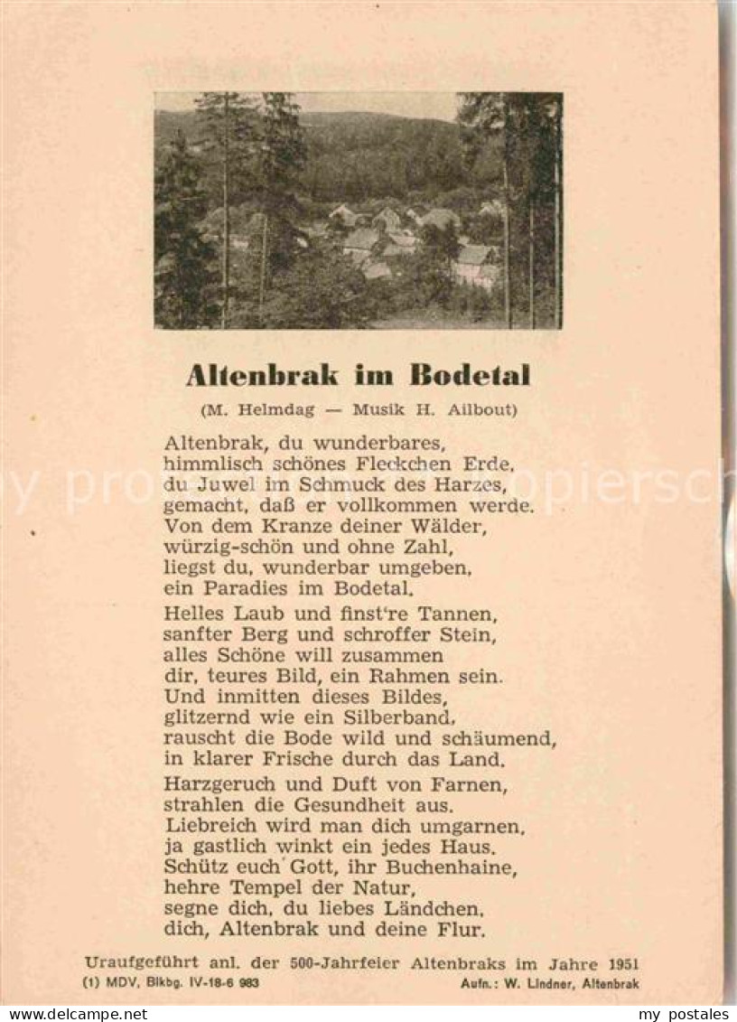 Altenbrak Harz Gedicht
