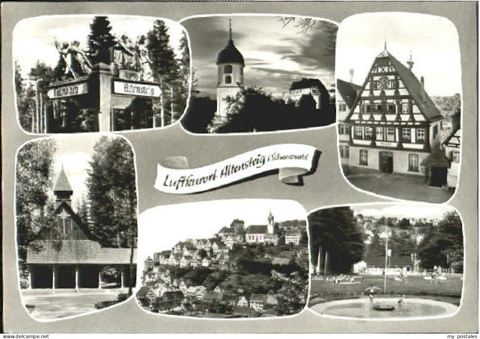 Altensteig Schwarzwald Altensteig Wegweiser Kirche Schwimmbad x 1974
